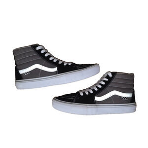 Vans Filmore Hi High Skate Canvas Suede Black Gray Shoes Men's Size 10